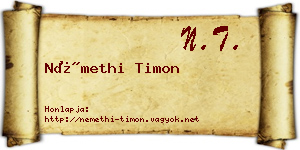 Némethi Timon névjegykártya